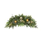 U'Artlines Christmas Swag for Front Door, 27.5" Artificial Decorative Swag with Glitter Gold Berry, Christmas Ball for Indoor & Outdoor Window Wall Fireplace Mantle Home Holiday Xmas Decor Swag