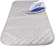 Magnetic Ironing Mat Blanket Ironing Board Replacement, Iron Board Alternative Cover, Portable Travel Ironing Pad, Quilted Heat Resistant Ironing Pad Cover for Washer, Dryer, Table Top 33"X 19" (Gray)