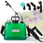 Battery Powered Sprayer 2 Gallon, Electric Sprayer with 4 Mist Nozzles, USB Rechargeable Handle, 32in telescopic Wand, Garden Sprayer with Adjustable Shoulder Strap for Lawn, Garden, Cleaning