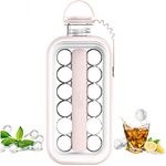 EN'DA professional Portable Ice Ball Maker Sanitary Ice Cube Trays for Freezer 2 in 1 Ice Ball Mold With Lid Makes 17 Round Ice Cubes Mold - Ice Sphere Mold BPA&Free (Pink)