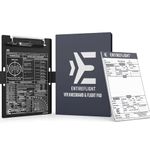 EntireFlight Aviation Pilot Kneeboard VFR Black with Structured Notepad-Premium Pilot Gear & Flight Bag Accessory-Airplane Grade Aluminum-Elastic Knee Board Strap & Pen-Box Included for Pilots Gifts.