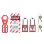 Lockout Tagout Kit, Lockout Tagout Locks Set, Electrical Lockout Tagout Kit, Safety Padlocks, with Safety Hasp Padlock, Lockout Tag Keys Tamper Proof(1in/25mm Shackle)