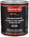 Custom Shop Premium 1K Acrylic Non-Sanding Primer Sealer Paint, Color Gray, 1 Gallon - Fast Drying, Ready-To-Spray, Apply Over Automotive Primer Surfacers, Sanded Finishes - Topcoat Urethane, Enamel