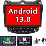 Binize Android 10 Car Stereo Compatible with Carplay&Android Auto 10 Inch Touchscreen Radio for Honda Accord 7th 2003 2004 2005 2006 2007 Support GPS Navi/Bluetooth/FM/AM/DSP+Backup Camera