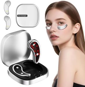 Rotlicht Augenmassagegerät, Eye Massager mit Rotlicht Maske Wärme, Elektrisches Eye Beauty EMS Augenpads, Glow Pads Augen Massagegerät Alltagstauglich, Elektrisch Augenpads Anti Falten