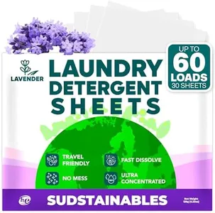 Laundry Detergent Sheets (60 Loads) - Eco Friendly Laundry Soap Detergent Strips I Eco Friendly, Zero Waste, Travel Friendly, Plastic Free, Planet Friendly 30 Sheets - Lavender
