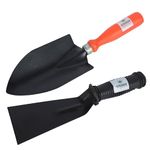 Utkarsh 3 Inch Khurpi & Big Hand Shovel or Trowel Gardening Tools Kit for Home Garden, Pot Plant | Essential Handy Planting Tools - Spade for Soil Digging | Terrace Garden Accessories | Set of 2 Tools