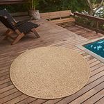 the carpet Kansas - outdoor and indoor rug in natural jute look, weatherproof, suitable for patio and garden, approx. 160 cm round