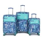 uppercase JFK Plus 25100EST1DBL Set of 3 (S+M+L) Eco Soft Trolley Bag, Dust Resistant Luggage, Sustainable Material, 8 Wheel Trolley Bag with TSA Lock,Travel Suitcase, Men & Women (Denim Blue)