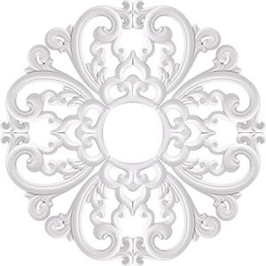 Canomo 24 Inch White Polyurethane Ceiling Medallion Chandelier Medallion 4-Piece Set for Quick and Easy Installation, 24"OD x 5"ID