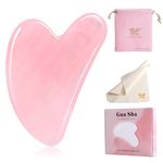 Rose Quartz Gua Sha, Natural Jade Gua Sha Stone Facial Scraping Massage Tool for SPA-Acupuncture Therapy-Trigger Point Treatment Slimming