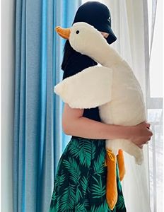 Tanha Large Goose Stuffed Animal，35 Inch Big Goose Plush Pillow Toy, Cute Giant Goose Stuffed Animal Duck Plush Pillow White