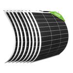 ECO-WORTHY 1040W 12V (8 pcs 130W) Flexible Monocrystalline Solar Panel Waterproof Photovoltaic Module for RV Boat Caravans Roof Cabin and Non-flat Surfaces