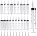 30 Pack Syringes Without Needle, 20 ml Syringe with Cap, Individually Sealed Large Plastic Syringe for Scientific Labs, Jello Shot, Lip Gloss, Food, Pet Feeding, Liquid Refilling, DIY Crafts