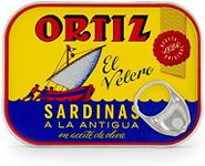 Ortiz Sardines A la Antiqua 'Old Style', Moist and Tender, Wild Caught in Spain and Hand-Packed in Premium Extra Virgin Olive Oil, Enjoy in Salads, Sandwiches and on Toast, 4.9oz Can (Pack of 4)