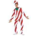Fun Shack Candy Cane Adult Costume, Candy Cane Outfit, Candy Costume Adult Men, Mens Candy Cane Costume, Medium