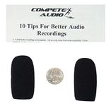 Compete Audio CA555 large microphone windscreens (Foam Microphone Covers) (2-pack) for use with mini-shotgun mics, larger headsets and desktop microphones