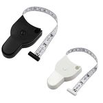 NEEL HOUSE 2 Pack Automatic Body Tape Measure 60-inch(150 cm),Body Measuring Tape Push Button Retract & Lock Pin,Retractable Accurate Measuring Tape for Waist,Bust,Arms,Hips and so on (Black&White)