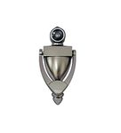 QCAA Door Knocker with 180 Degree Viewer, Die-Cast Construction 5-1/2'' Height, Satin Nickel, 1 Pack