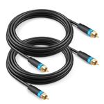 BlueRigger RCA Audio Subwoofer Cable (3M - 2 Pack, Dual Shielded with Gold Plated RCA to RCA Connectors) – for Subwoofer, Amplifier, Home Theater