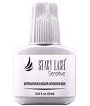 Sensitive Eyelash Extension Glue Stacy Lash (0.34 fl.oz / 10 ml) / Low Fume / 5 Sec Drying time/Retention - 5 Weeks/Professional Use Only Black Adhesive/Individual Semi-Permanent Eyelash Extensions