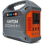 AIMTOM 194Wh Portable Power Station, 52500mAh Emergency Backup Power Supply, 100W Rated 150W Peak AC, 3x USB, 3x 12V DC, for Indoor Outdoor Camping RV Adventure