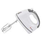 SQ Professional Blitz Hand Mixer Electric Whisk for Baking Electric Beater 5 Speed Hand Mixer Stainless Steel Kneader and Beaters for Baking Mixer 300W (White)