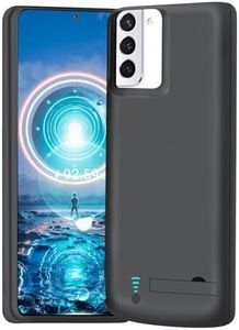 BAHOND Battery Case for Samsung Galaxy S21 5G, 4800mAh Rechargeable Extended Battery Charging Charger Case, Add 100% Extra Juice, Not for S21+ or S21 Ultra (6.2 inch) Black