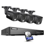 ANNKE 3K CCTV Camera System, Built-in Mic and Spotlight, 4K 8 Channel H.265+ DVR with 4 X 3K Wired Outdoor Security Bullet Cameras, Smart Human/Vehicle Detection, Smartphone Access, 2TB Hard Drive