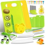 Mactoou Kids Kitchen Knives, 27 Pieces Kids Knife for Real Cooking, Toddler Safe Knives Set with Plastic Knife, Crinkle Cutter for 2 3 4 5 6 7 8 9 10+ Year Old Boys Girls