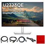 U2723QE Dell Monitor Bundle - 1 Year Warranty - with Stand, Power Cable, HDMI Cable, DisplayPort Cable, USB-C to C Cable, USB-C to A Cable & Microfiber Cleaning Cloth