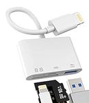 SD Card Reader for Iphone Dongle Lightning to USB Micro TF Charger Cable OTG Adapter for Apple Accessorie Camera Memory Viewer Flash Drive Stick Cord Mouse Keyboard Converter Photo Compact Photography