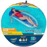 SwimWays Spring Float Original Pool Lounge Chair with Hyper-Flate Valve, Teal Palm