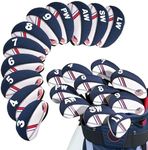 Golf Putter Head Covers Blade Club Headcover PU Leather Protector Cover Black White Fits All Putters for Men Women Scotty Cameron Taylormade Odyssey (White&Green Leaves)