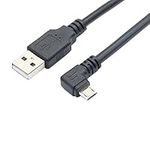 Mr. Gadget's Solutions® 6.6ft. (2m) Right Angle Micro USB Cable - USB 2.0 A to 90-degree Micro USB Type B - Black