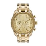 Diesel Stainless Steel Split Analog Gold Dial Men Watch-Dz4590, Gold Band