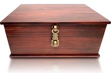 Blake & Lake Antique Style Wood Storage Box - Decorative box for Home or Office - Wooden Box with Hinged Lid Keepsake Box with Metal Latch