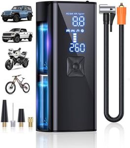 Tire Inflator Portable Air Compressor, 150PSI & 25000mAh Portable Air Pump with Digital Pressure Gauge, 2X Faster Inflation Cordless Air Pump for Car, Bike, Motorcycle, Ball