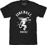 Tee Luv Men's Fireball Whisky Shirt - Where's The Fireball Dragon Mascot T-Shirt (Black) (3XL)