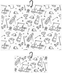 Playing It Forward Golf Doodles Golf Towel with Clip for Women and Men for Golf Bags, Microfiber Large Multipurpose and Small Ball Towels, Set of 2