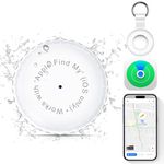 Key Finder,Bluetooth GPS Items Tracker with Holder & Keychains,IPX8 Waterproof & Works with 'Apple Find My'(iOS only),Case Compatible with Airtag,Music Reminder for Kids,Pets,Keys-White