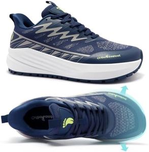 Men's Wide Orthopedic Trail Running Shoes, Skin-Friendly Arch Support Ankle Pain and Neuropathy Sneakers, Correct Supination, Fit Commuters and Daily Casual Sports Shoes, Blue Size 9.5