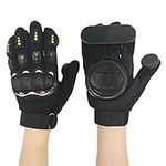 IMPORX Longboard Slide Gloves Downhill Standard Skate Gloves with 2 Slider Puck Set(Black)