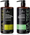 InstaSkincare Tea Tree Shampoo and Conditioner Set with Castor Oil, Rosemary Oil for Hair Growth – For All Hair Types, Paraben & Sulfate Free 16 Oz Package May Vary