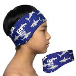 Ear Band-It Ultra Swimming Headband (Keep Water Out, Hold Earplugs in) Doctor Recommended Large (Ages 8-Adult) - Shark