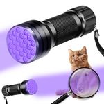 Qpets® 21 LEDs UV Light Torch, 395nm Flashlights Purple Light, Purplelight Detector for Pet Stains, Pet Excrement Detection, Bed Bug on Carpet/Rugs