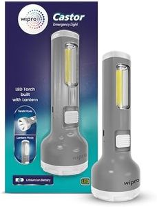 Wipro Castor Multi-Functional Rechargeable Emergency Light(Grey)| Torch Mode|Lantern Mode |Li-Ion Battery