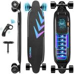 Caroma Electric Skateboards Glow in The Dark, 1200W Powerful Motor, 28MPH Top Speed, 4/6AH Battery, 16/28Miles Max Range, 4 Speed Mode Remote Control, Electric Longboard for Adults&Teens