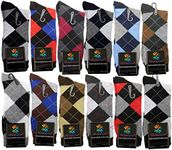 Lords Mens Cotton Dress Socks (12 Pack) Size 10-13 Multicolored