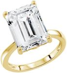 DIAMONBLISS 10-Carat Big Solitaire Ring For Women | 14K Gold Plated 925 Sterling Silver Celebrity Cocktail Ring | 100 Facet Cubic Zirconia CZ Simulated Diamond, Metal, Cubic Zirconia